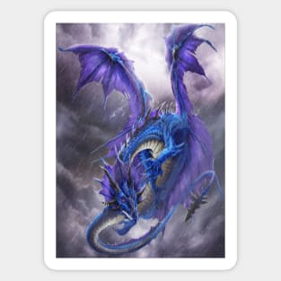 Blue Storm Dragon Sticker